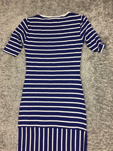 Abito donna LulaRoe Julia taglia XXS 2XS blu bianco a righe manica corta - Foto 12 di 13