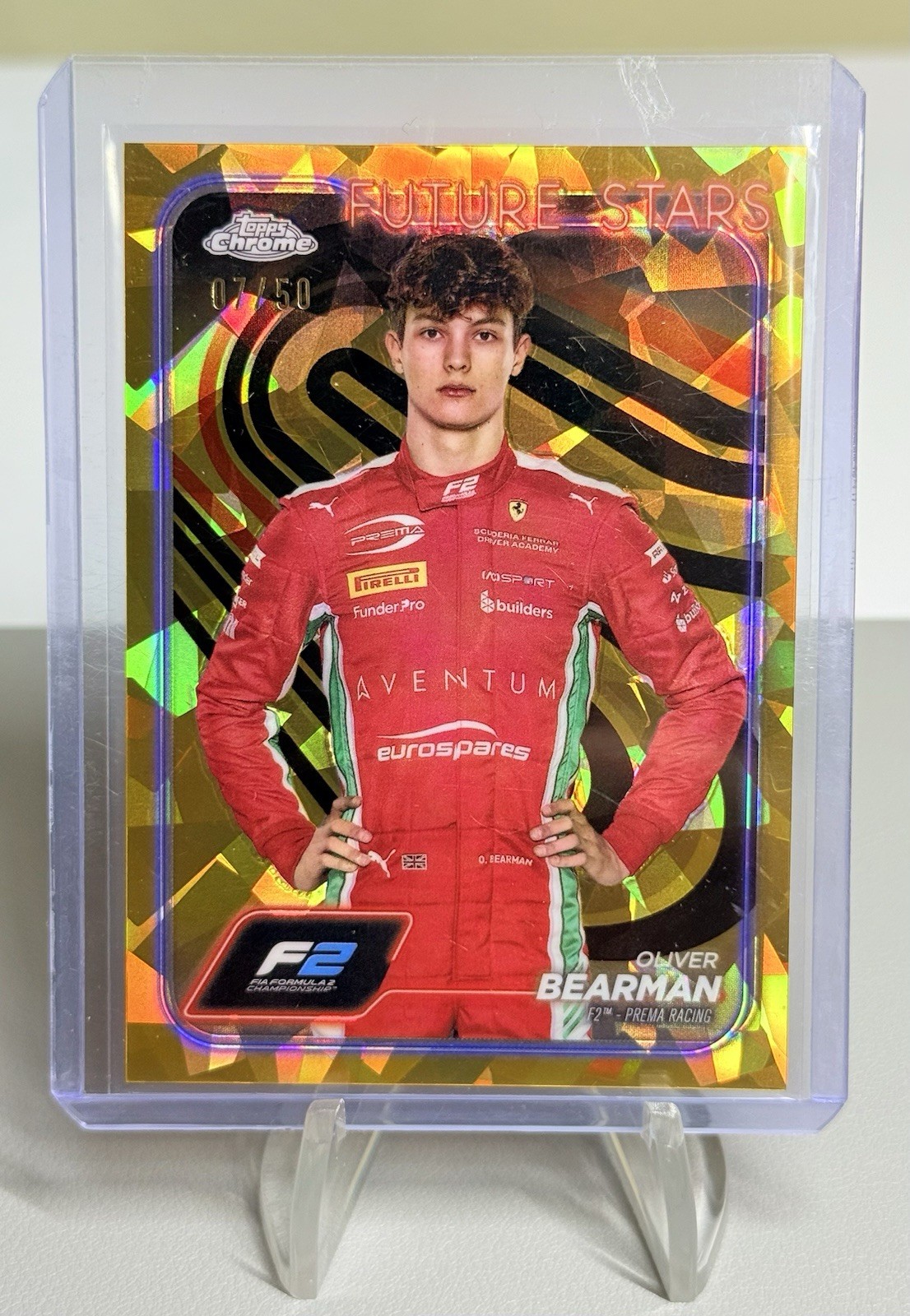 2024 Topps Chrome Sapphire Formula 1 F1 Oliver Bearman #21 GOLD /50