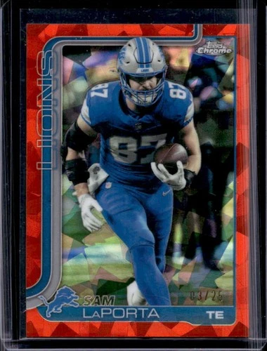 2025 Topps Chrome Sapphire Sam LaPorta Orange Refractor #/25 Lions