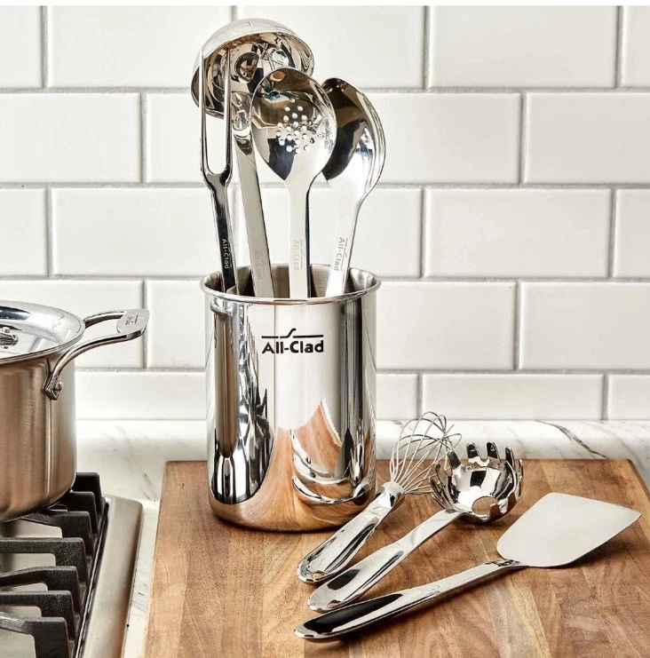 All-Clad 8-piece Kitchen Utensil Set Stainless Steel Construction