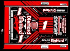1 PJ Jones Sears DieHard Chevrolet 1/64th HO Scale Slot Car Waterslide Decals