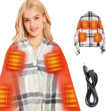 DUKUSEEK Heated Blanket Portable 5V USB for home& Outdoor Activities (55x32inch)