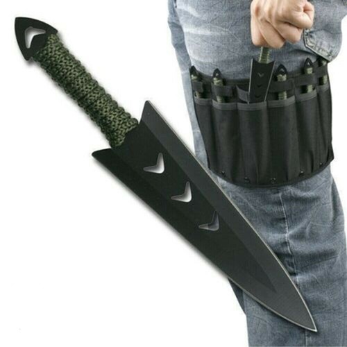6pc Naruto Kunai Tactical Hunting Combat Ninja Throwing Knife Set withLeg Sheath - Picture 4 of 4
