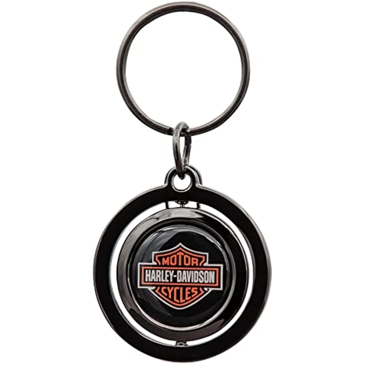Harley-Davidson Classic Orange Bar and Shield Spinner Key Chain