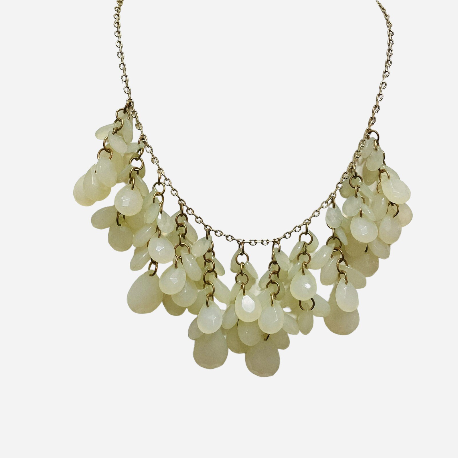 Natasha Dangle Statement Bib Necklace Light Green… - image 1