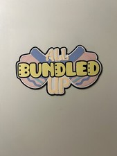 All Bundled Up Winter Scrapbook Title Handmade Paper Pierced Die Cut