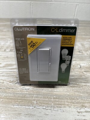 Lutron Diva Single-pole/3-Way Dimmer DVWCL-153PH - White New