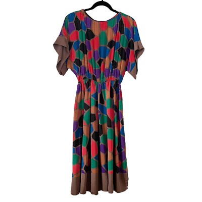 multicolor silk dress Silk Long Dress with Paravent Print multicolor / 12