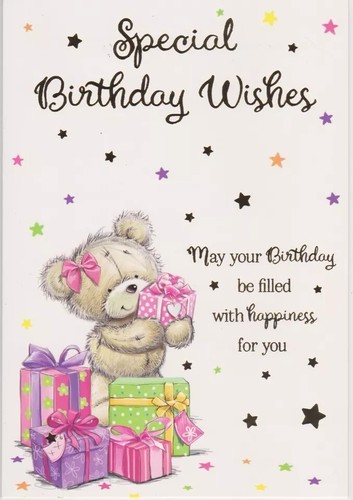 Female Open Birthday Card Cute Bears & Flowers Greeting Cards Girls FREE UK POST - Picture 9 of 26