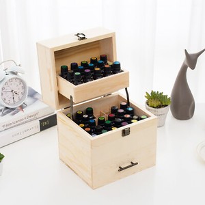 3 Tier Essential Oil Storage Box Wooden Display Case Wood Container Organizer