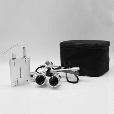 2.5X 420mm Dental Surgical Binokularlupen Lupenbrille Mit LED Headlight Tragbare