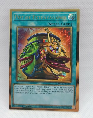 yugioh maximum gold el dorado most expensive cards Yu-Gi-Oh Pot of Extravagance Premium Gold Rare Maximum Gold El Dorado  MGED-EN046