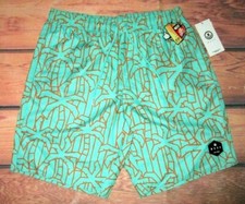 MENS NEFF DRAWSTRING HOT TUB PALMS GREEN SWIM BOARD SHORTS SIZE M