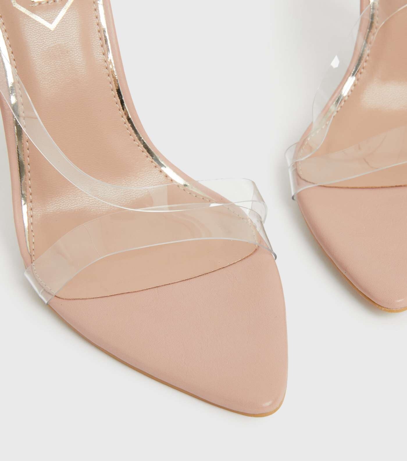 APL Sandali tacco a spillo Little Mistress rosa pallido cinturino invisibile nuovi uk 7