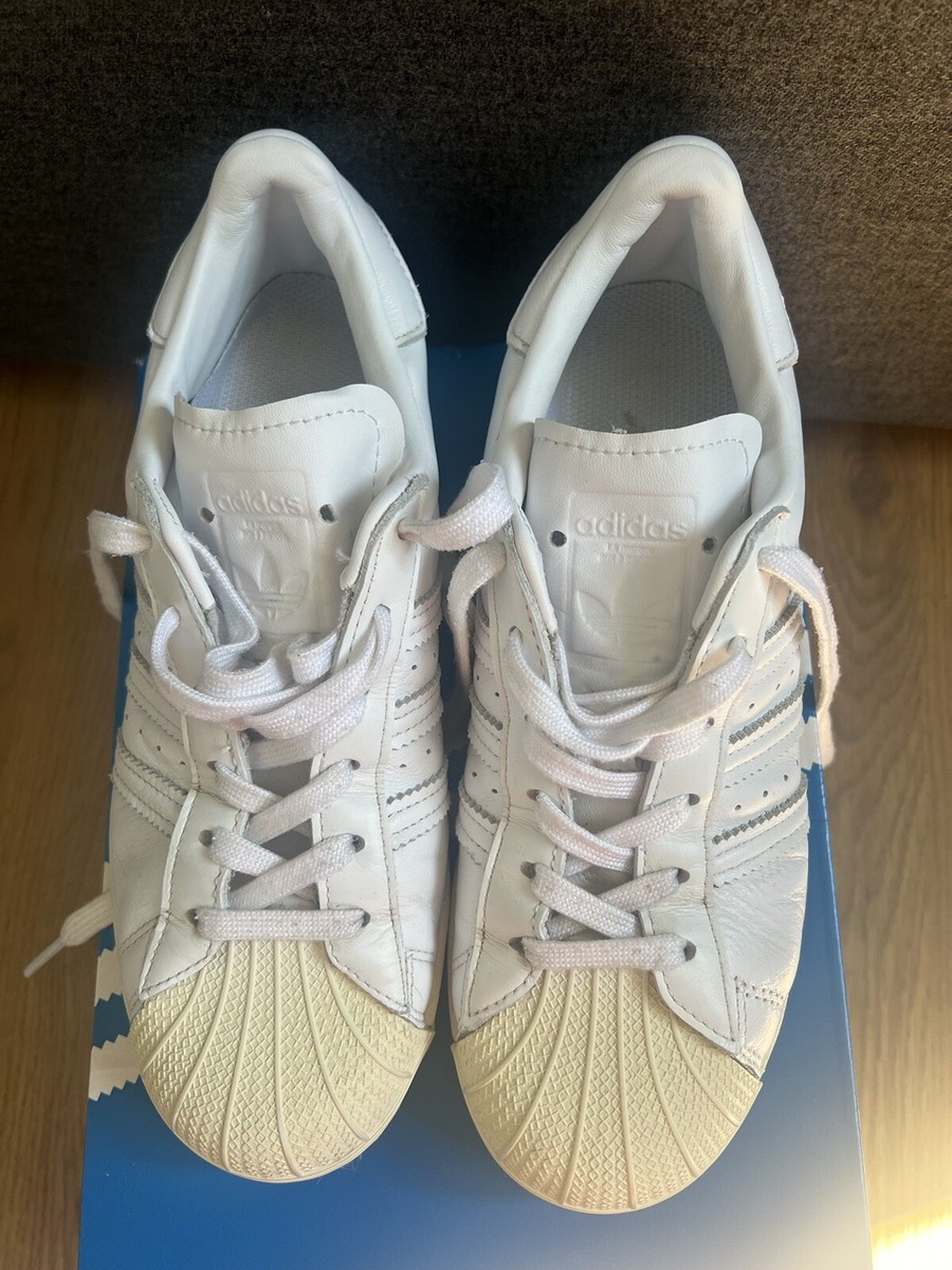 Adidas Superstar Women Trainers In White, Size UK