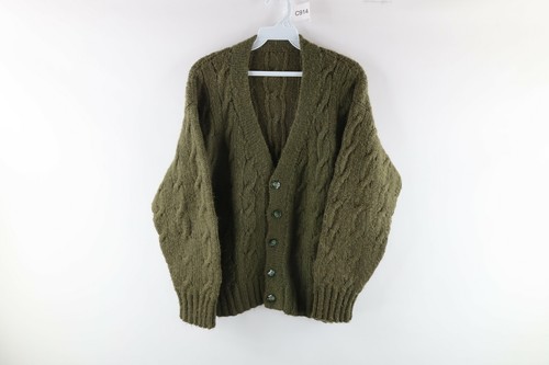 Vtg 70s Grunge Mens S Wool Blend Cable 
