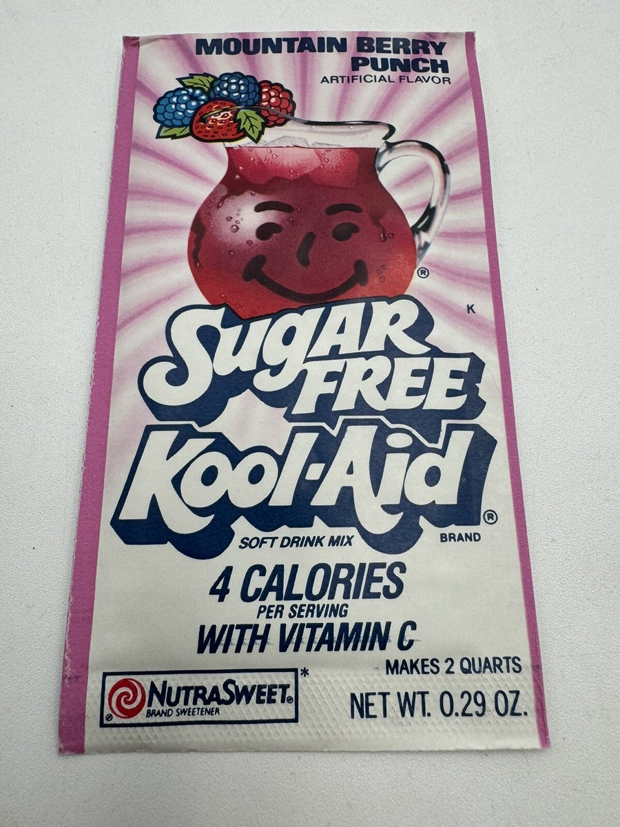 Vintage 80s Kool-Aid Punch Mountain Berry Punch Sugar Free Packet