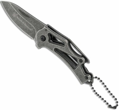 Smith & Wesson Keychain Frame Lock 2.13'' Dark Stonewashed Drop Point 1100065