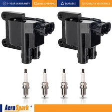 2 Ignition Coils & 4 Spark Plugs for Toyota RAV4 1998-2000 2.0L Replace UF180