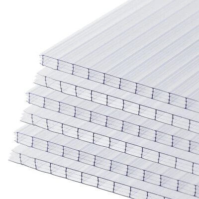 Aoodor 6Pcs 24'' x 48'' Polycarbonate Greenhouse Panels Waterproof UV Protected