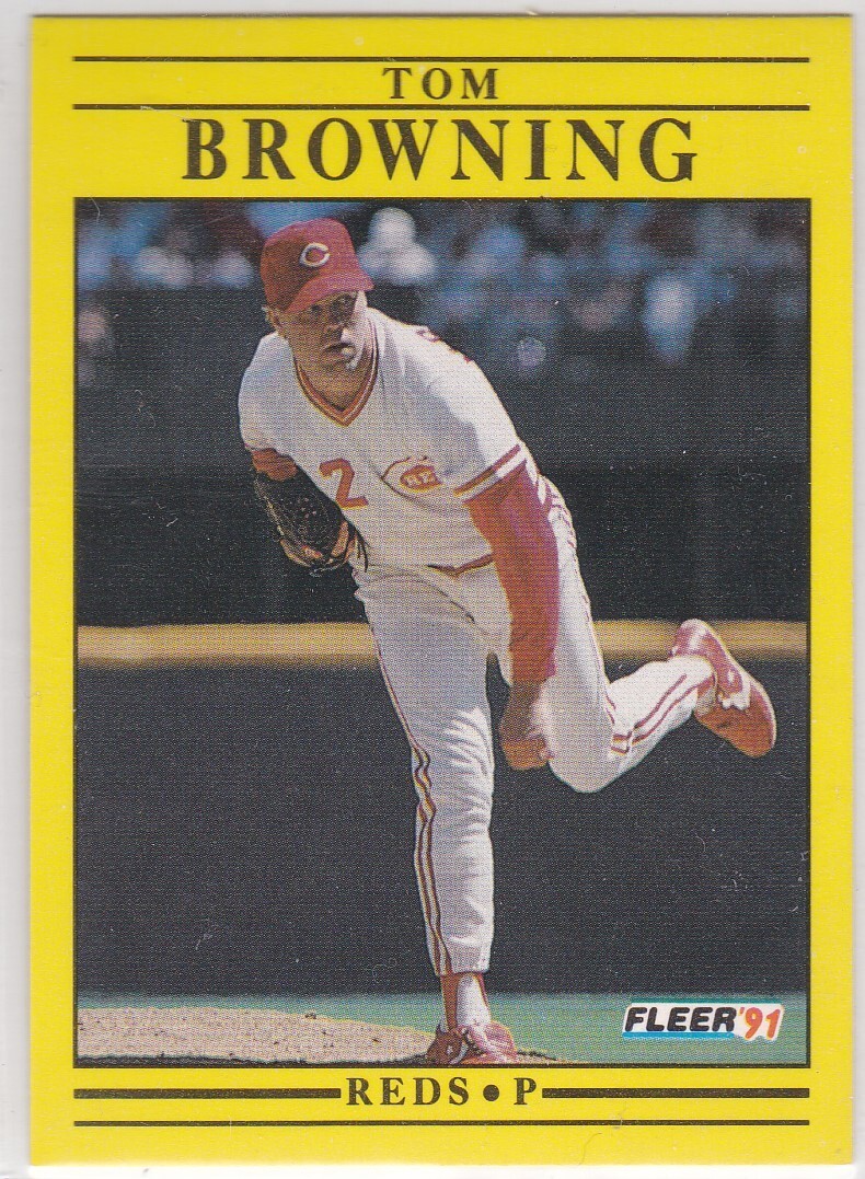 M) 1991 Fleer Baseball Trading Card - Tom Browning #59