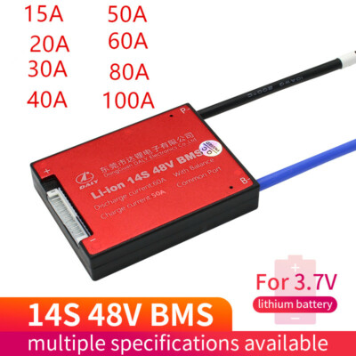 14S 48V 15A 20A 30A 40A 50A 60A 80A100A Li-ion BMS With Balance Waterproof Board