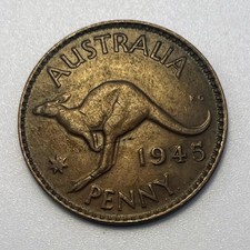 1945 Australia 1 Penny Perth Mint Bronze KM#36 World Coin