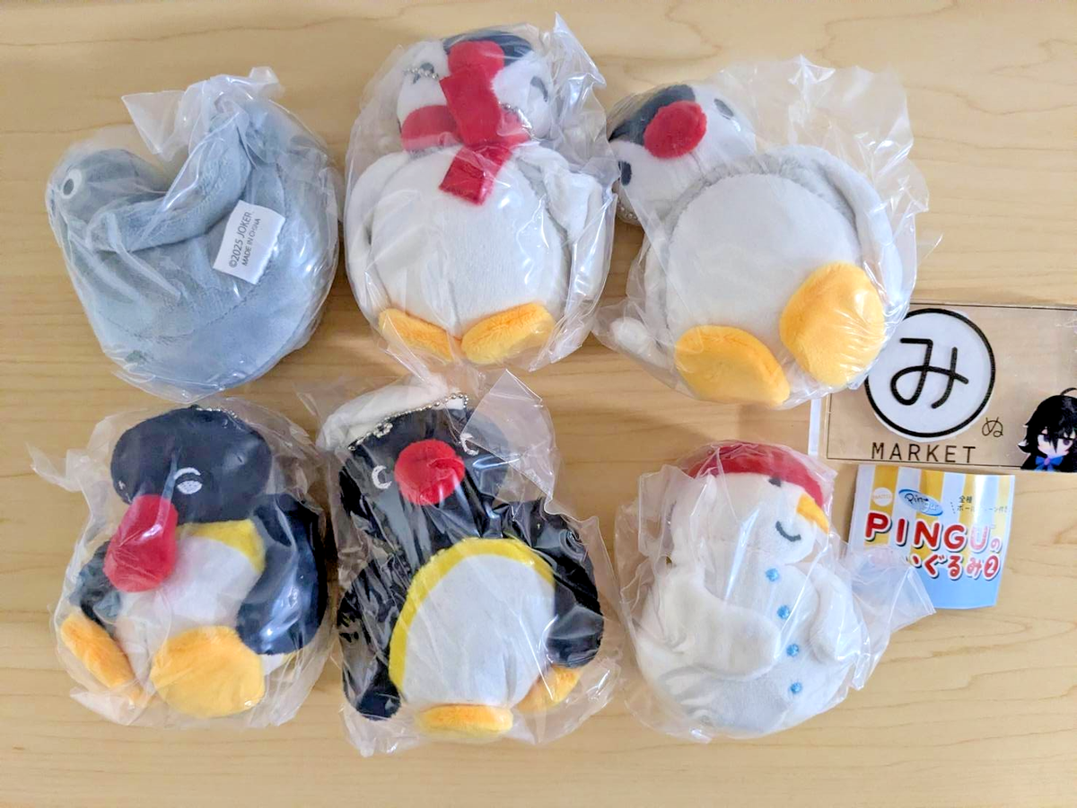 Pingu Plush Toy 2 Pinga Robi Snowman Complete Set of 6 Qualia