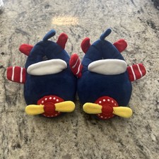 Wonder Nation Toddler Boy's Blue Red Yellow Airplane Slippers Size 7-8