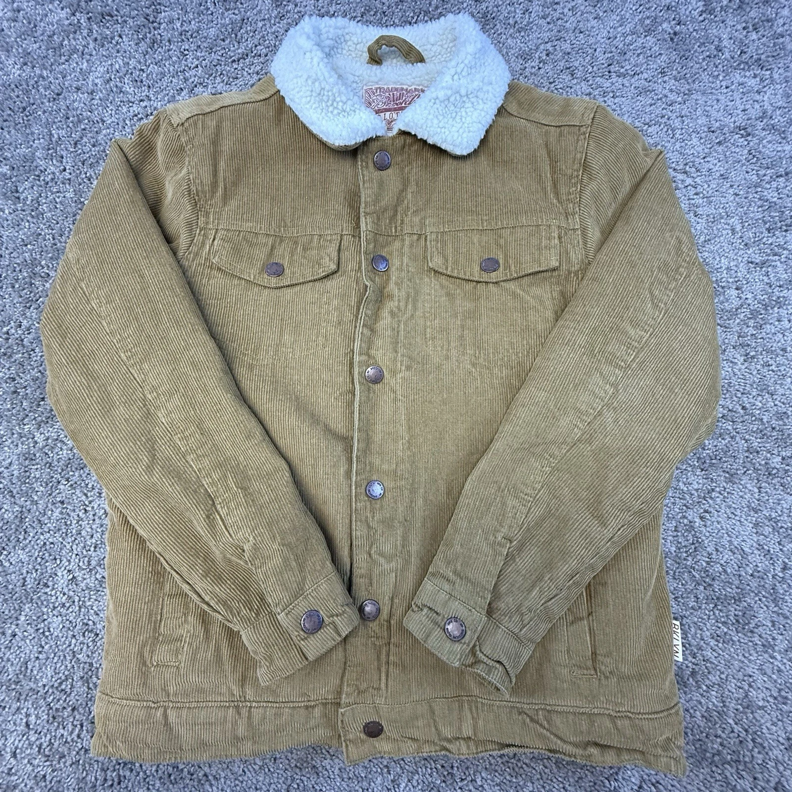 Brooklyn Cloth Winter Coat Men's Small Brown Full Snap Collared Warm Comfort