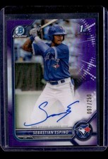 2022 Bowman Chrome Sebastian Espino Auto Purple Refractor 1st #97/250 Blue Jays