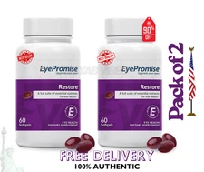 2 pack EyePromise Restore Supplement Complete Macular Health Formula 60 Softgels