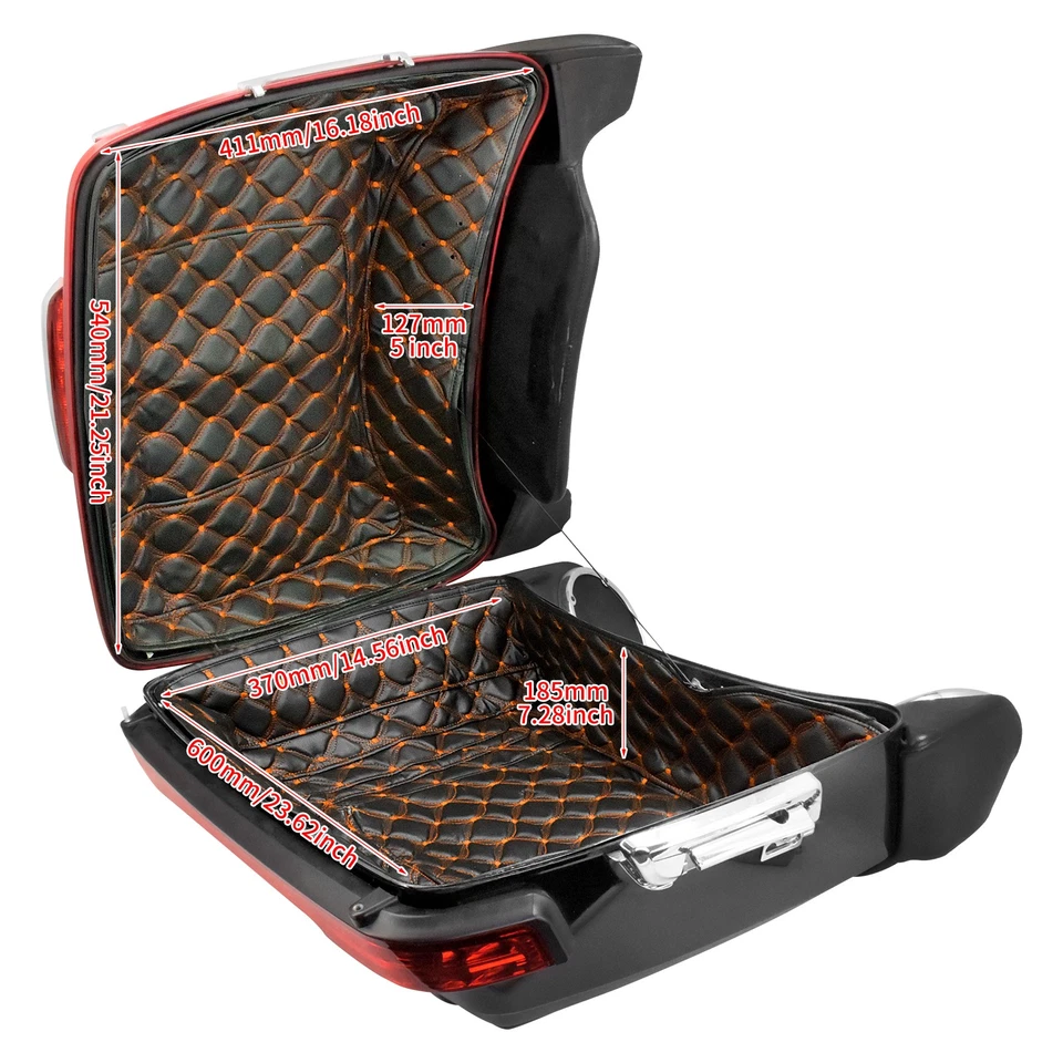 Orange Trunk Insert Carpet Liner For Harley King Tour Pak Road Electra Glide 14+ - Image 3 of 4