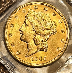 DOUBLE EAGLE CORONET GOLD 1904 MS-60 FREE SHIPPING