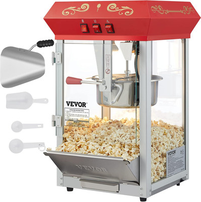 Commercial Popcorn Machine, 8 Oz Kettle, 850 W Countertop Popcorn Maker for 48 C