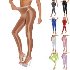 leggings sexy brillants look humide pour femmes pantalon de yoga (rose/violet cl