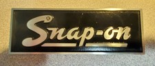 Vintage Snap-On Tool Box Metal Plate Emblem Logo Badge 2 Stud 2 Fasteners Mint