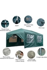 Panana Pop Up Gazebo with Side Panels, 6x3m, Waterproof Canopy Tent with Windows