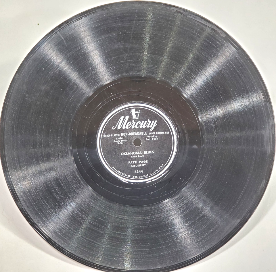 1949 Patti Page VG 78 10 in Mercury Non-Breakable Vinyl 5344 Eyes Wide ...