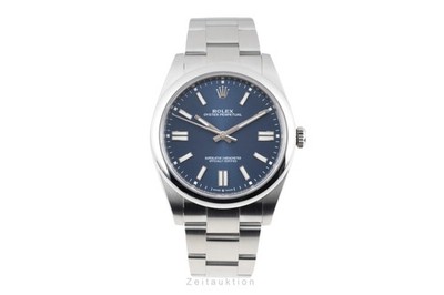 Rolex Oyster Perpetual 41 Blue Dial Stahl Automatik Herren Ref. 124300 B&P 2021