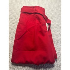 Ann Taylor Red Belted Wide Leg Trousers Size 12 High Rise Career Dress Pants