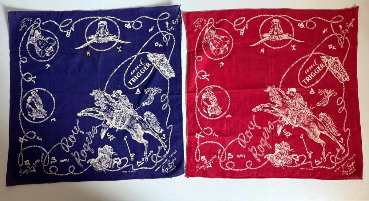 Western/Bandana Blue Original Vintage Plain & Solid Handkerchiefs