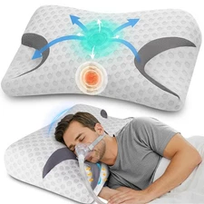 CPAP Pillow for Side Sleepers – Fits All CPAP Types – Adjustable Memory Foam ...