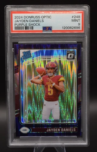 2024 Donruss Optic Jayden Daniels #248 Purple Shock Rookie Card PSA 9 MINT