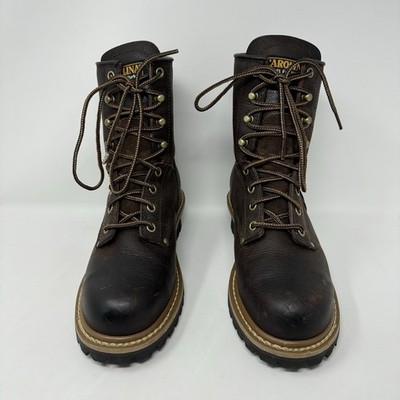 Carolina Logger Leather Work Boots Steel Toe Womens Size 7.5M Brown CA1421