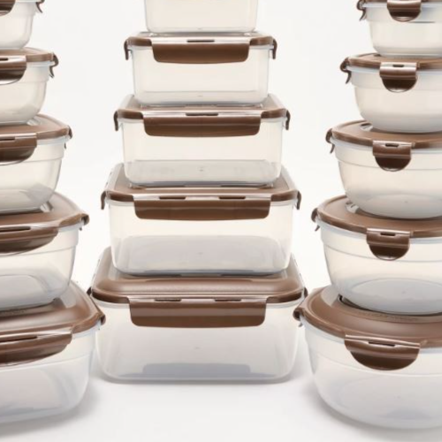 LocknLock 18-Pc Storage Set Multi Size & Shape,Nestable,CHOCOLATE Brown ...