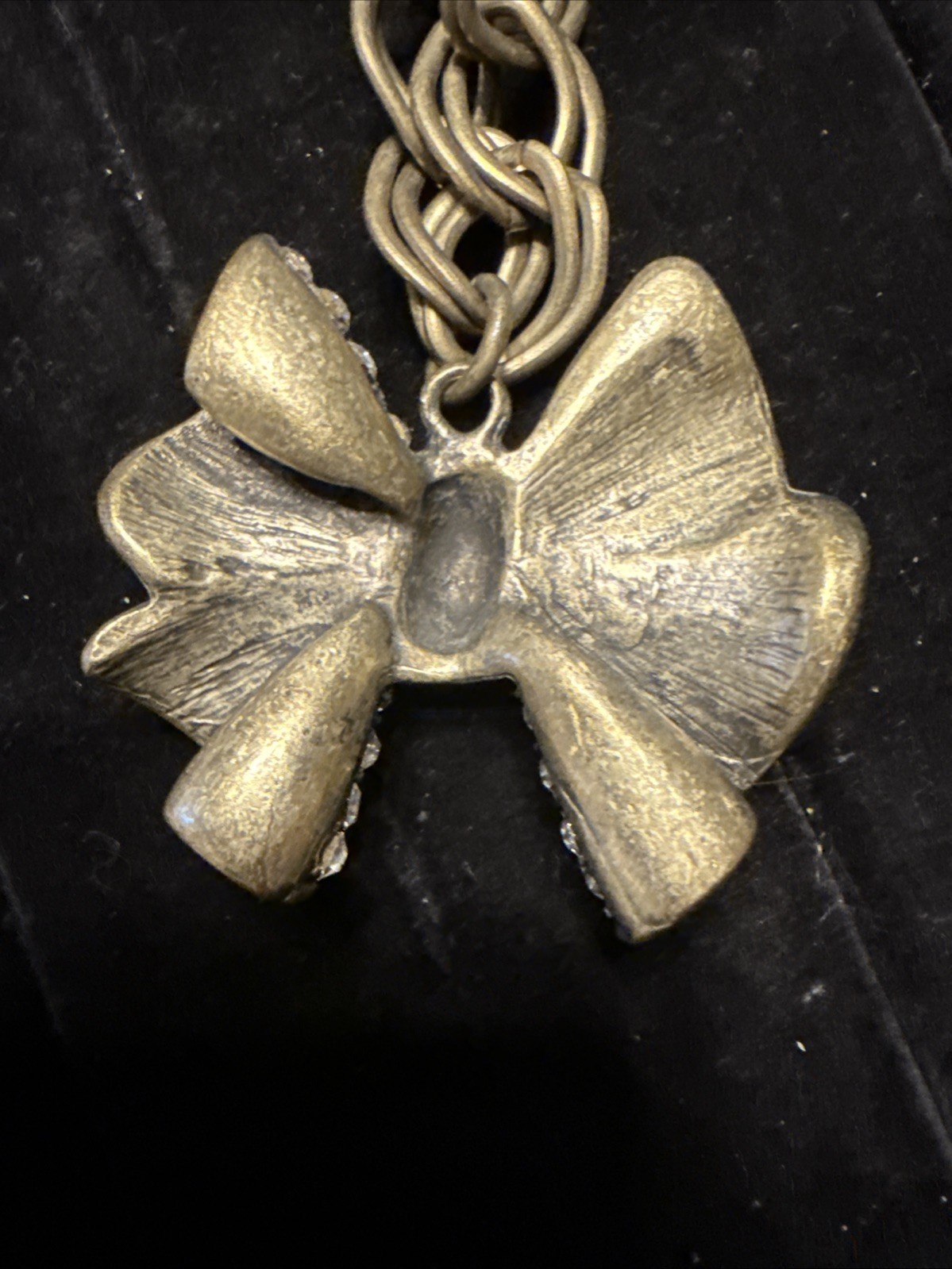 Cookie Lee Bronze Rhinestone Bow statement neckla… - image 7