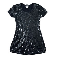 Fumblin' Foe Black Short Evening Dress Large Sequin Small