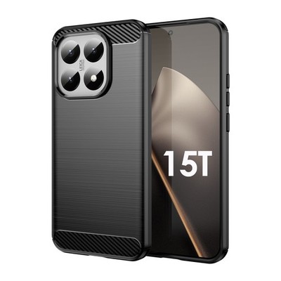 Carbon Hülle für xiaomi 15T Handyhülle Bumper Case Handy Tasche TPU Schwarz
