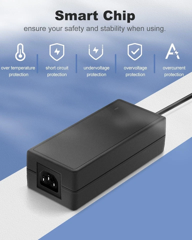 DC Power Cord 12V Power Supply 5A AC DC Adapter 100-240V 50-60Hz to 12 Volt 5 Am - Image 4 of 4